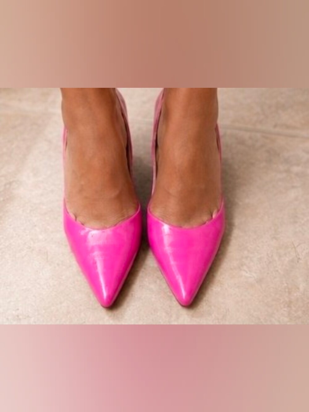 Hot Pink Patent Leather Pointed-Toe Pumps with Matching Clutch - Picture 4 of 8